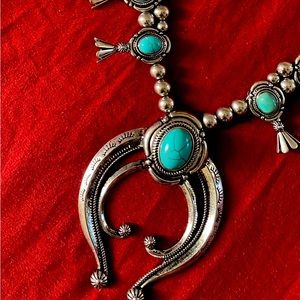 Squash blossom turquoise necklace